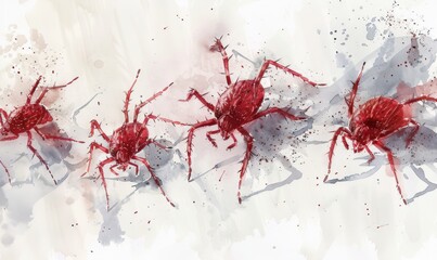 Wall Mural - chigger bites Digital illustration