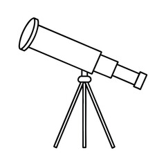 Wall Mural - Simple Line Art Telescope Vector Illustration