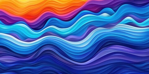 Canvas Print - Colorful abstract waves in a vibrant gradient pattern depicting the beauty of motion and fluidity in modern design.