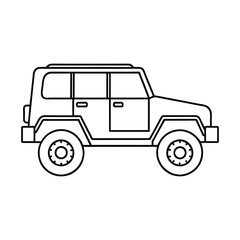 Wall Mural - outline vector illustration of an off-road suv vehicle