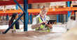 © peopleimages.com - Woman, tablet and scanner for boxes in warehouse for e commerce, logistics or inventory of online order. Industrial worker on digital software for dropshipping service or schedule of package on shelf