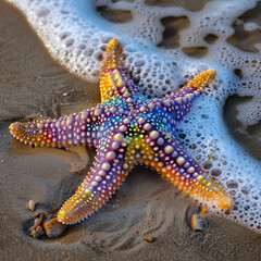 Sticker - starfish on the beach