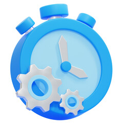 Wall Mural - PNG 3D Time Management icon isolated on a white background