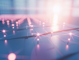 Canvas Print - abstract futuristic background with glowing lights and blurred lines representing technology, data n