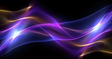 Wall Mural - abstract colorful light waves in dynamic motion on dark background, creating a mesmerizing visual ef