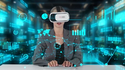 IT developer typing computer code for analyzing intelligent website development coder system data selection by VR innovation interface digital network technology visual hologram server. Contraption.