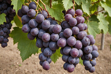 Canvas Print - red wine grapes