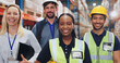 © Charlize Davids/peopleimages.com - People, warehouse and happy on portrait for teamwork, collaboration and supply chain. Employee, diversity and smile at factory for logistics, manufacturing and delivery or distribution service