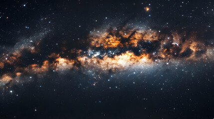 Wall Mural - the milky way galaxy, the center of space is surrounded by stars and galaxies, a large dark black ba
