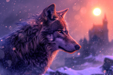 Cool, Epic, Beautiful, and Unique photo of Wolf, Wallpaper Background with Majestic Wildlife (generative AI)