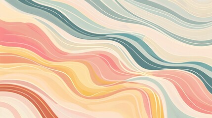 abstract horizontal background with colorful waves. trendy vector illustration in style retro 60s, 7