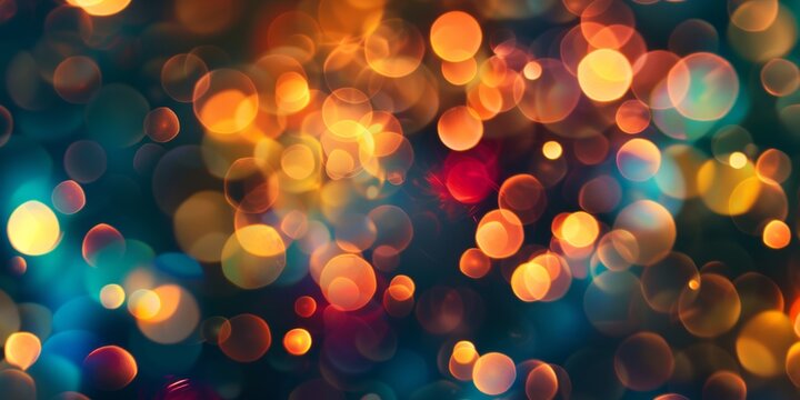 Spots of bright lights glowing against a dark background creates a mesmerising abstract bokeh effect.