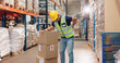 © peopleimages.com - Back pain, man and boxes in warehouse for injury, overworked and strain with inventory. Logistics, male worker and backache in factory for export, commerce and packaging for trade or shipping