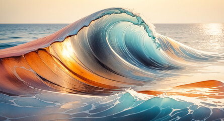 Wall Mural - Golden Hour Wave