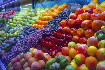 Wall Mural - A colorful arrangement of various fruits, perfect for a market stand or still life photograph