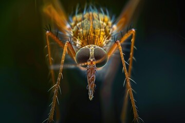 Canvas Print - A detailed shot of an eight-legged creature against a black or dark-colored surface