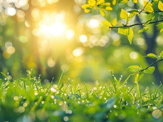 Wall Mural - A bright sunny day with a tree in the background