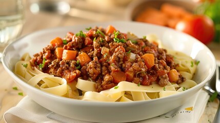 Sticker - Meat ragout paired with wide ribbon pasta