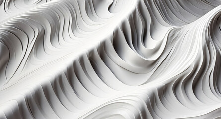 Wall Mural - Abstract white 3D wave background