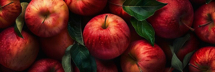 Wall Mural - Fresh ripe red apples as background