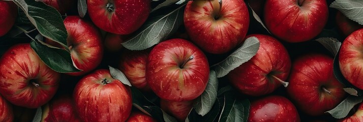 Wall Mural - Fresh ripe red apples as background