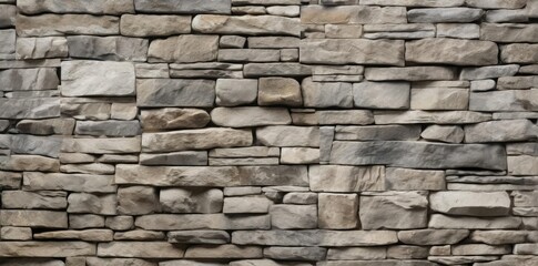 Canvas Print - stone wall texture seamless pattern featuring large and gray rocks, with a prominent gray rock in the foreground