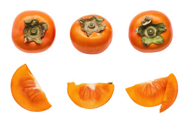 Wall Mural - Isolated PNG Persimmon fruit , GENERATIVE AI