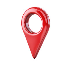 red map pointer isolated on transparent background. generative ai