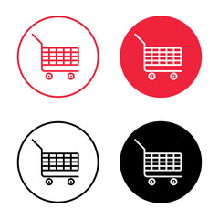 Wall Mural - Vector Shopping Cart Icon In Circle Set