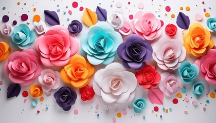 Colorful Paper Flower Art and Craftwork