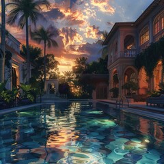 Wall Mural - view of the pool