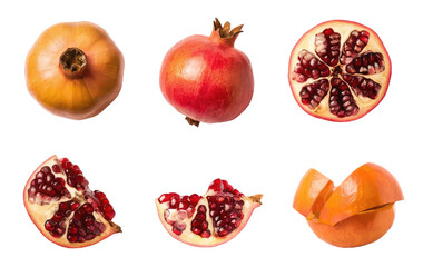 Wall Mural - Isolated PNG Pomegranate Fruit, GENERATIVE AI