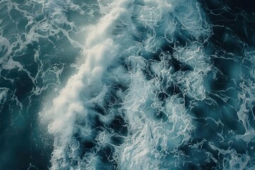 Wall Mural - mesmerizing foamy ocean waves rolling in