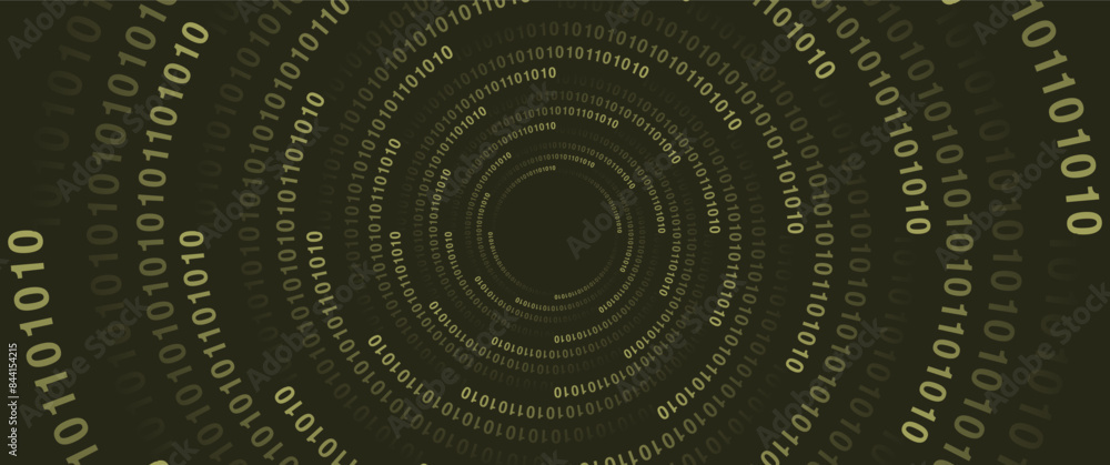 abstract binary number in circular concentric pattern, hi tech vector ...