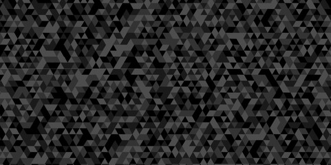 Vector geometric seamless diamond technology black and gray triangle element light background. Abstract digital grid light pattern black Polygon Mosaic triangle, business and corporate background.