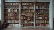© Max - Minimalistic and Simple Old-Style Library Shelf Filled with Books