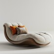 © G.Go - Contemporary chaise lounge, panoramic setting, minimalistic style, clean lines, muted colors, smooth surfaces, sophisticated aesthetic, balanced composition, relaxing and refined atmosphere.
