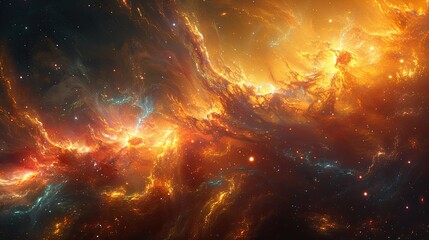 Wall Mural - An abstract representation of the universe with galaxies, stars, and cosmic energy, evoking a sense of wonder and infinity.