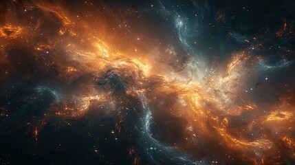 Wall Mural - An abstract representation of the universe with galaxies, stars, and cosmic energy, evoking a sense of wonder and infinity.