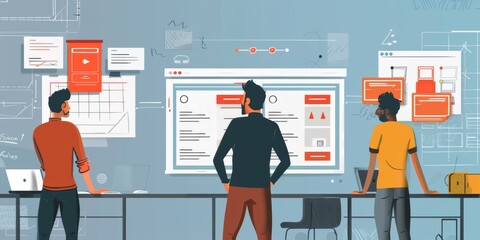 Fototapete - User experience (UX) research and strategy in digital design