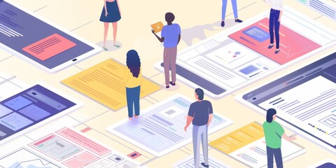 Fototapete - User-centered design approach in UI/UX development