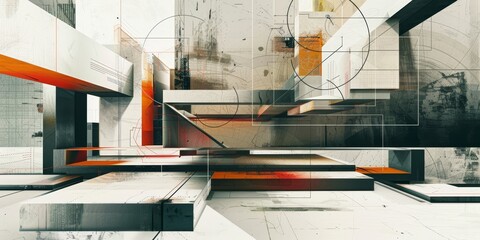 Fototapete - Visualization of design concepts through digital tools