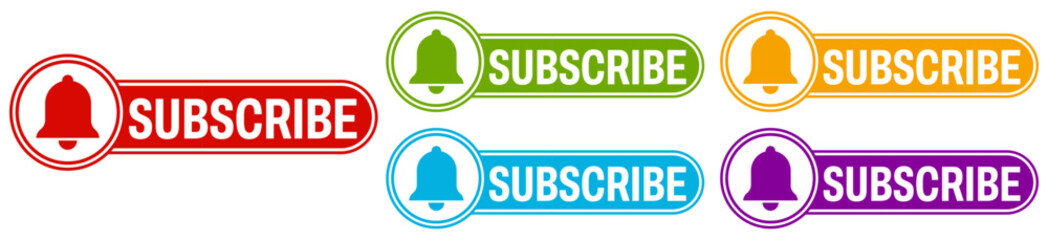 set subscribe icon. subscription and membership sign labels design vector illustration