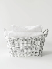 Wall Mural - there is a basket with towels and a towel on it