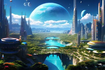 Futuristic Alien Metropolis, AI Image Generator