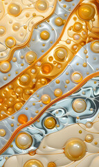 Wall Mural - 3D background of water biological and organic glass technology molecules About beauty and cosmetic skin
