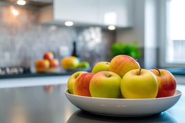 Wall Mural - apple fruit on the table by generative ai