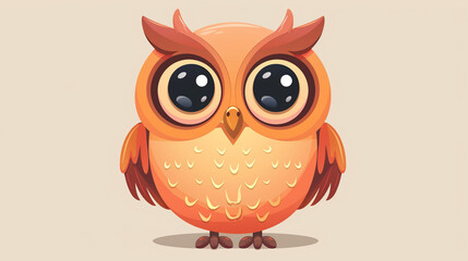 Wall Mural - Cute owl cartoon illustration cute animal