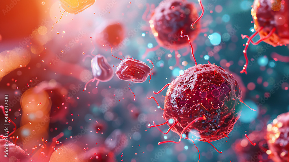Human Cell with lysosomes breaking down waste Stock Illustration