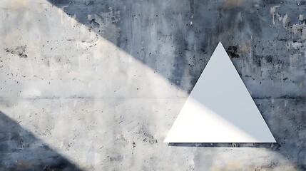 Wall Mural - White clear blank triangle card with high-contrast shadow.